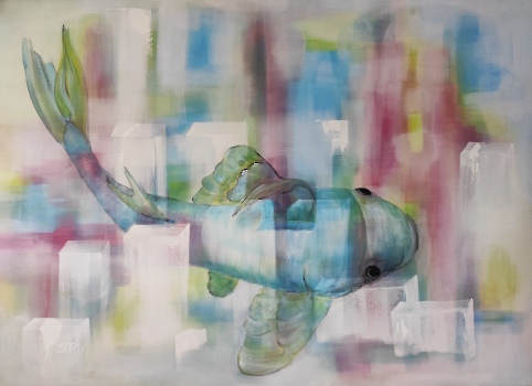 FISCH/REGENBOGENFISCH  (Koi im Morgenrot)